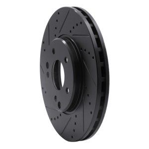 Chrysler Crossfire Brake Rotor (1) - Front Left - R1 Concepts - Drilled & Slotted - Black - `96-`11